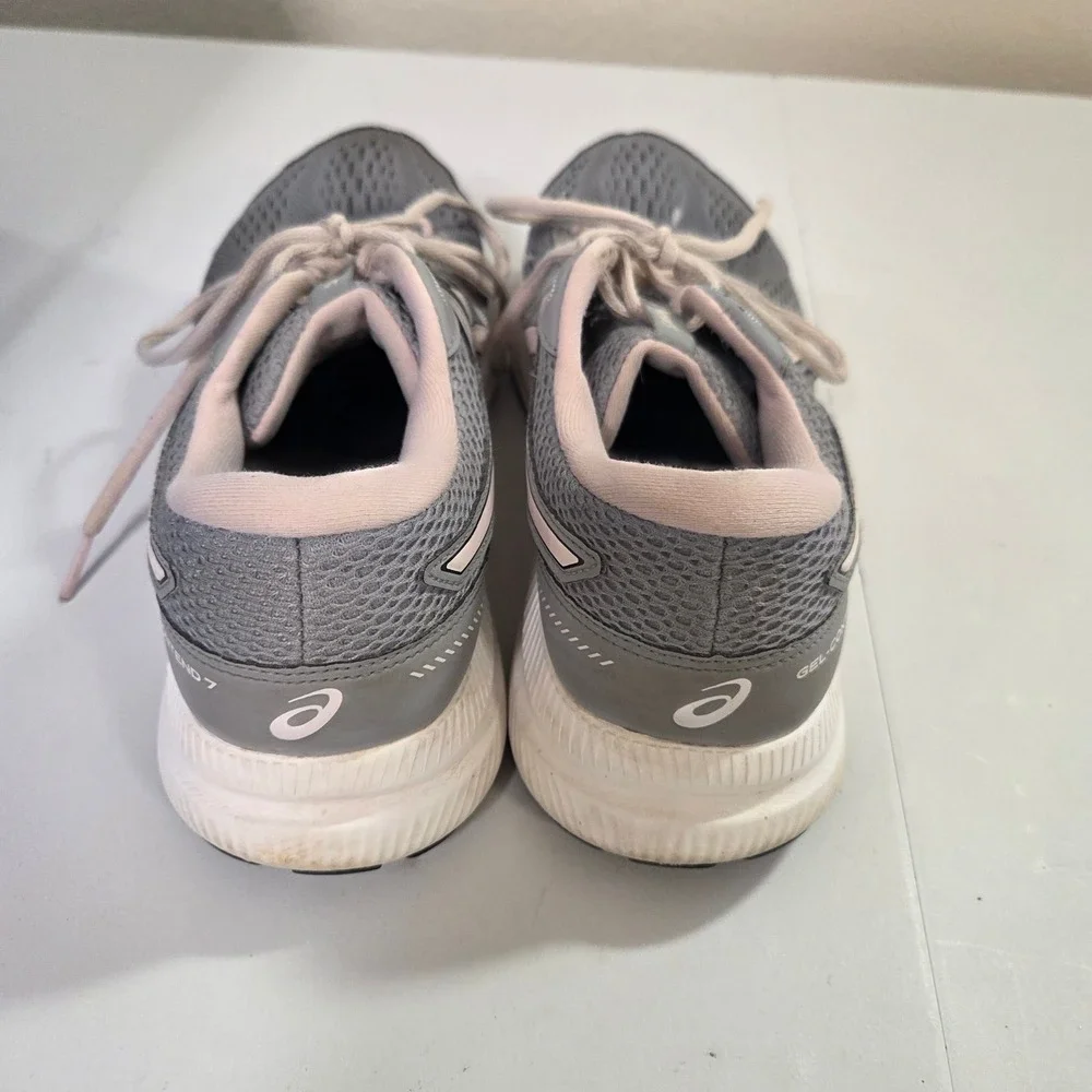 Asics Gel Contend‎ 7 Women's Running Shoes Gray Pink Lace Up Athletic Size 8.5